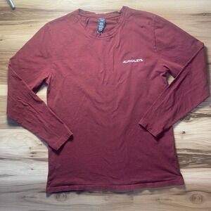 Alphalete Mens Rhapsody Collection Long Sleeve Graphic Tee Maroon Burgundy Large